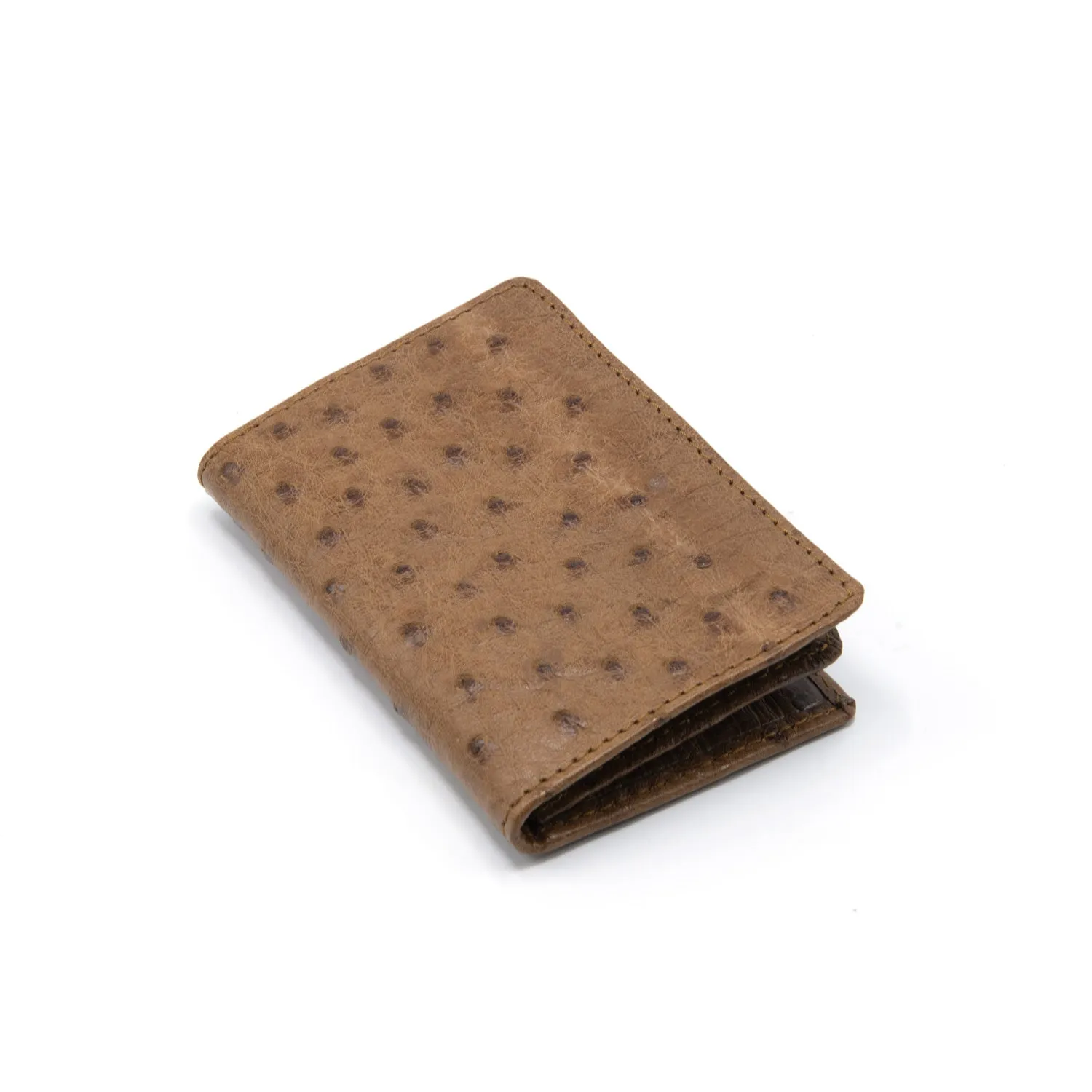 Ostrich Leather Business Card Holder Wallet