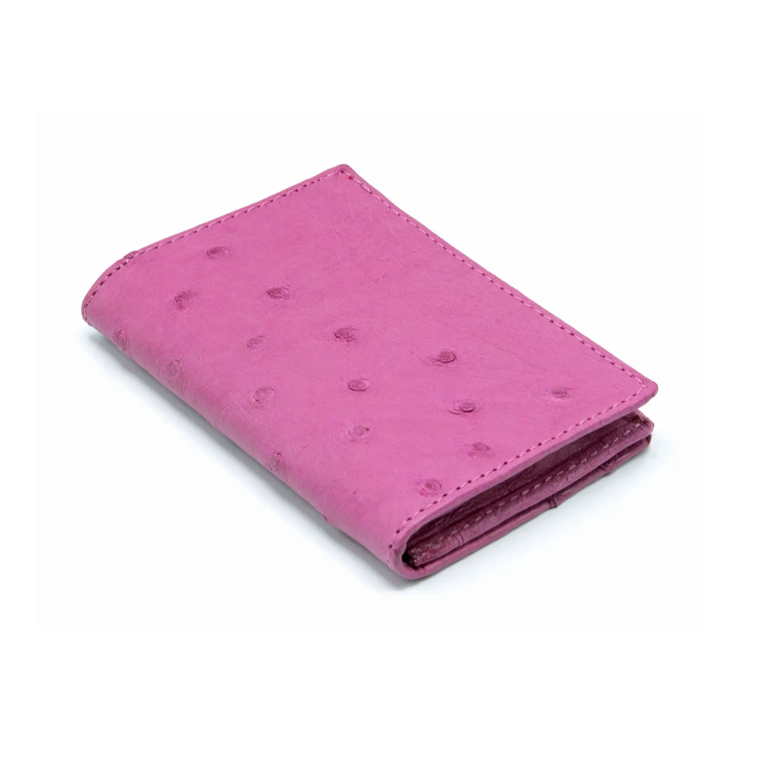 Ostrich Leather Business Card Holder Wallet