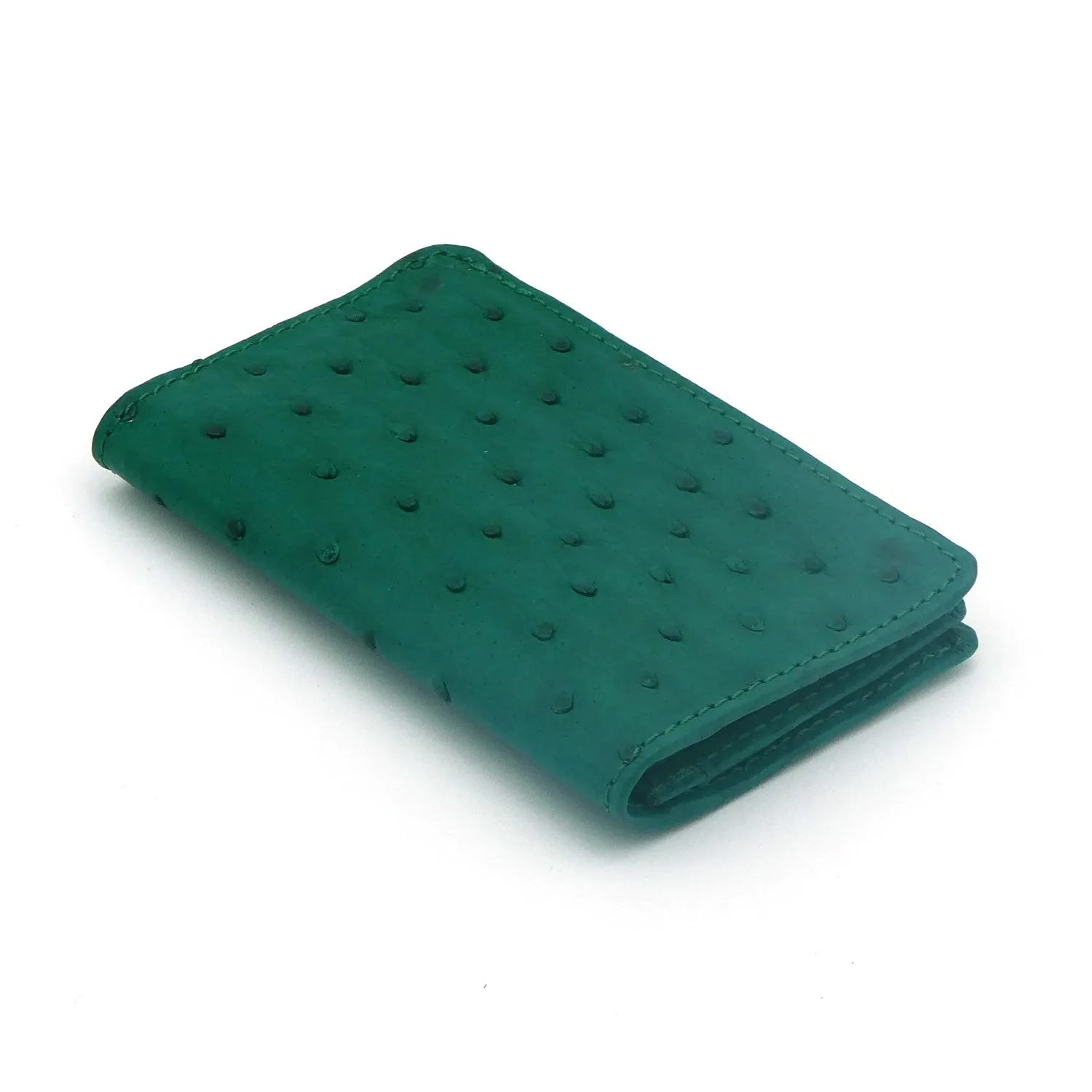 Ostrich Leather Business Card Holder Wallet