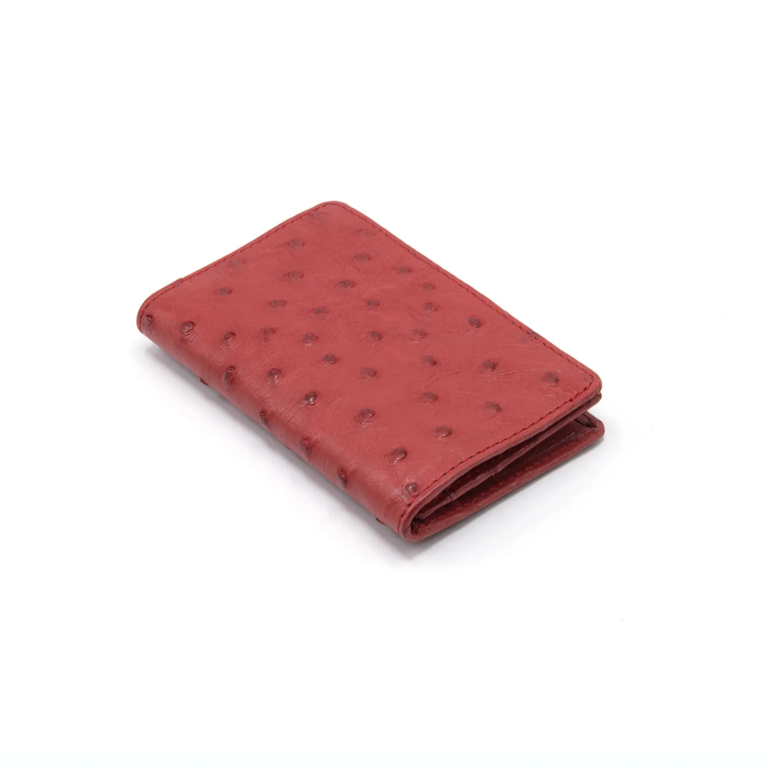 Ostrich Leather Business Card Holder Wallet