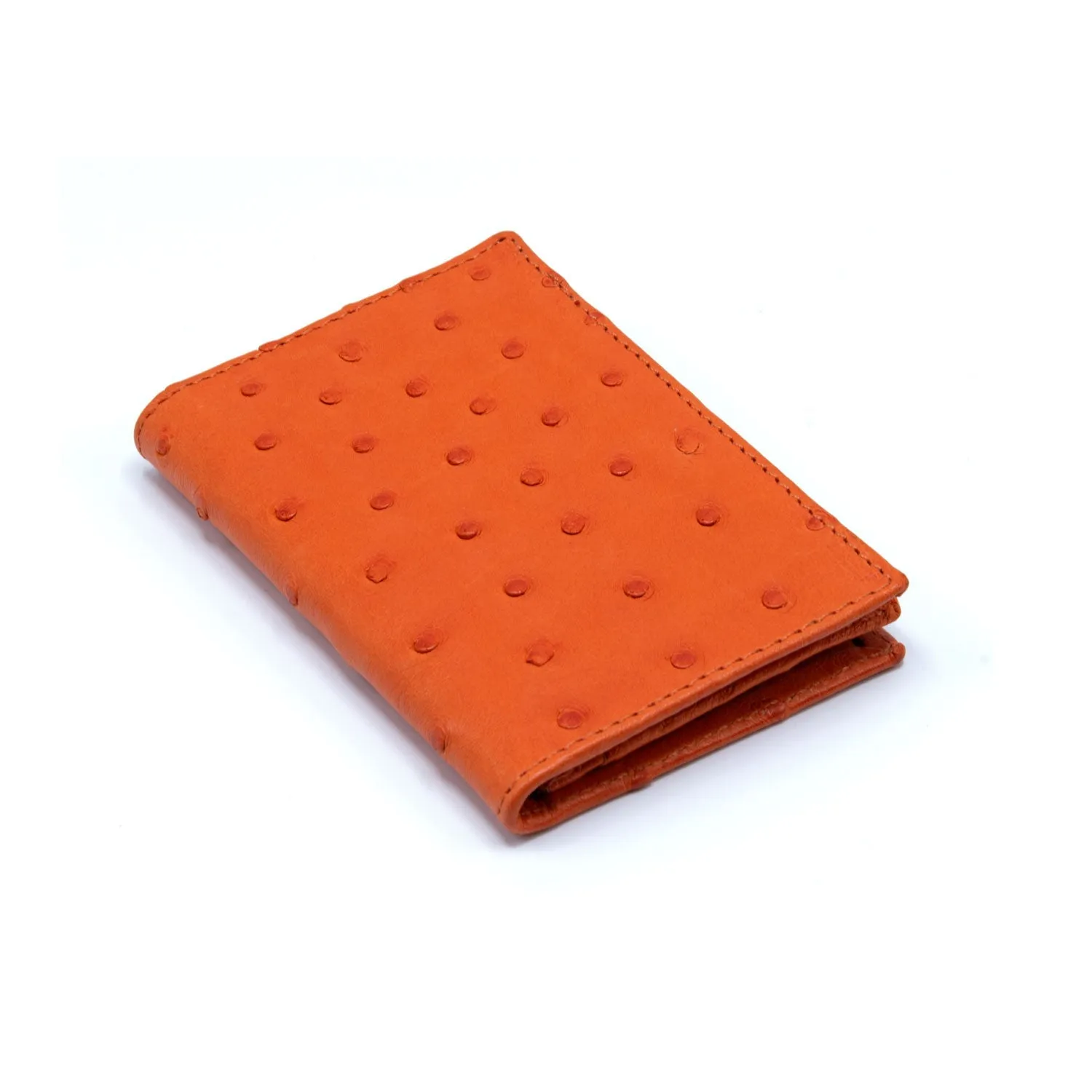 Ostrich Leather Business Card Holder Wallet