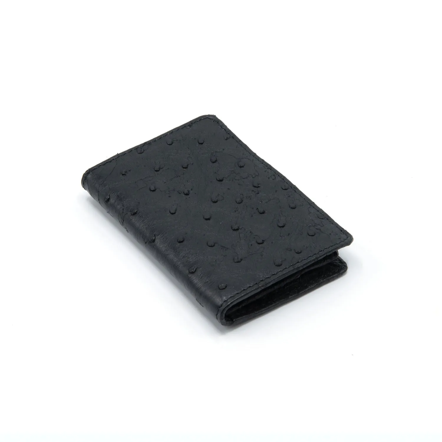 Ostrich Leather Business Card Holder Wallet