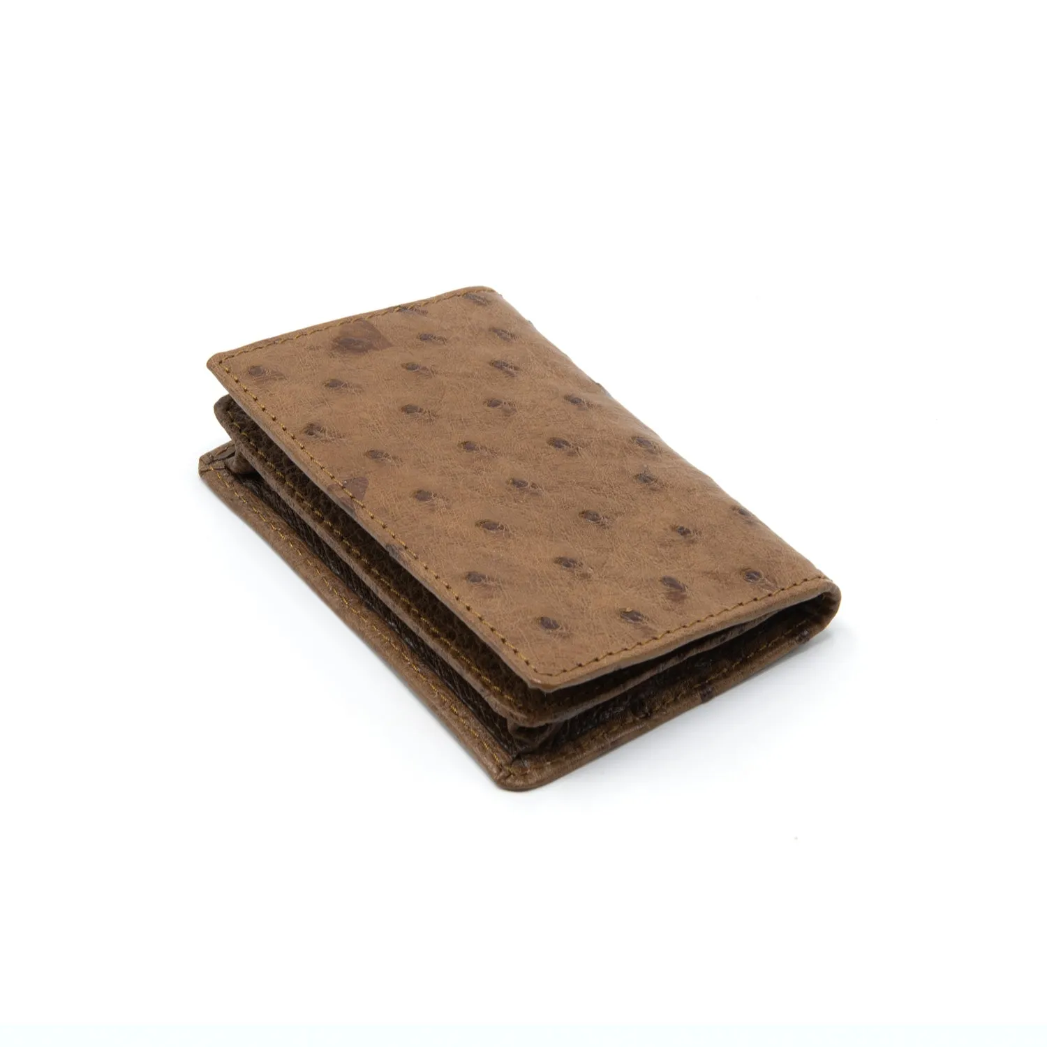 Ostrich Leather Business Card Holder Wallet