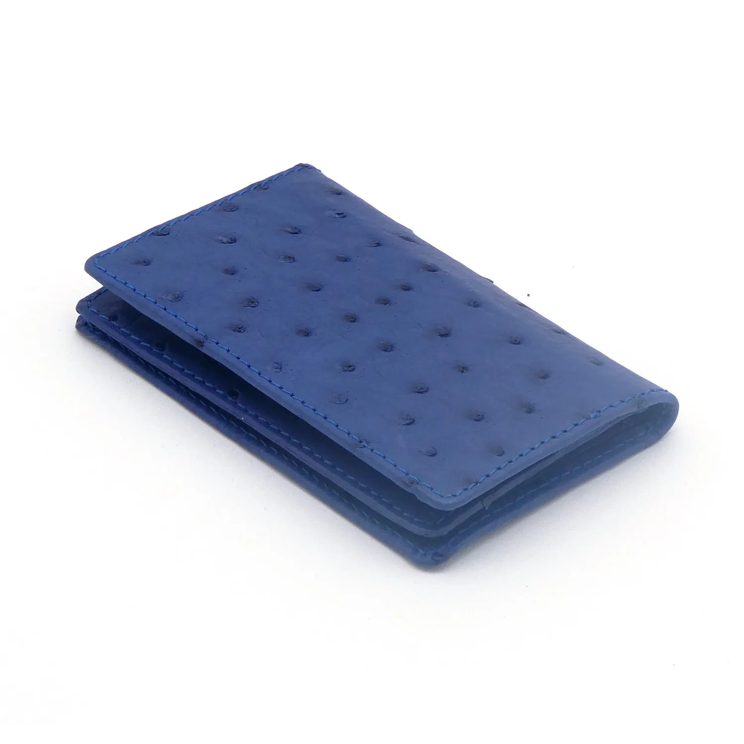 Ostrich Leather Business Card Holder Wallet