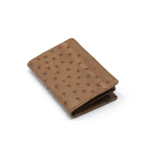 Ostrich Leather Business Card Holder Wallet