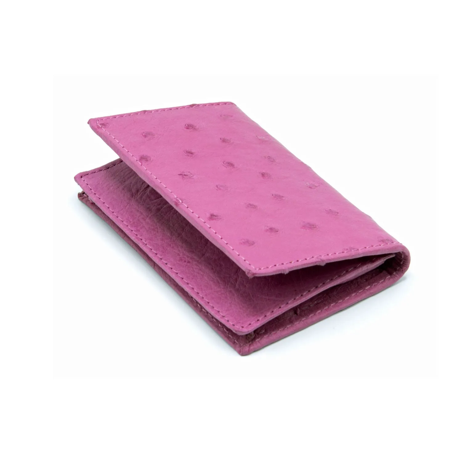 Ostrich Leather Business Card Holder Wallet