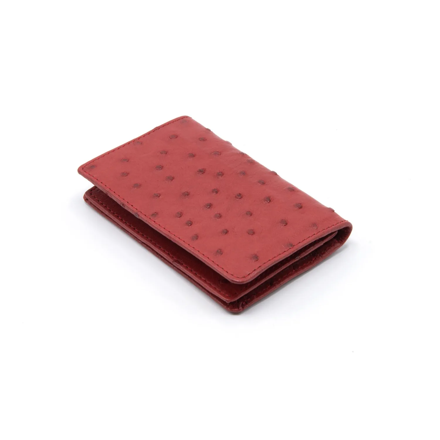 Ostrich Leather Business Card Holder Wallet