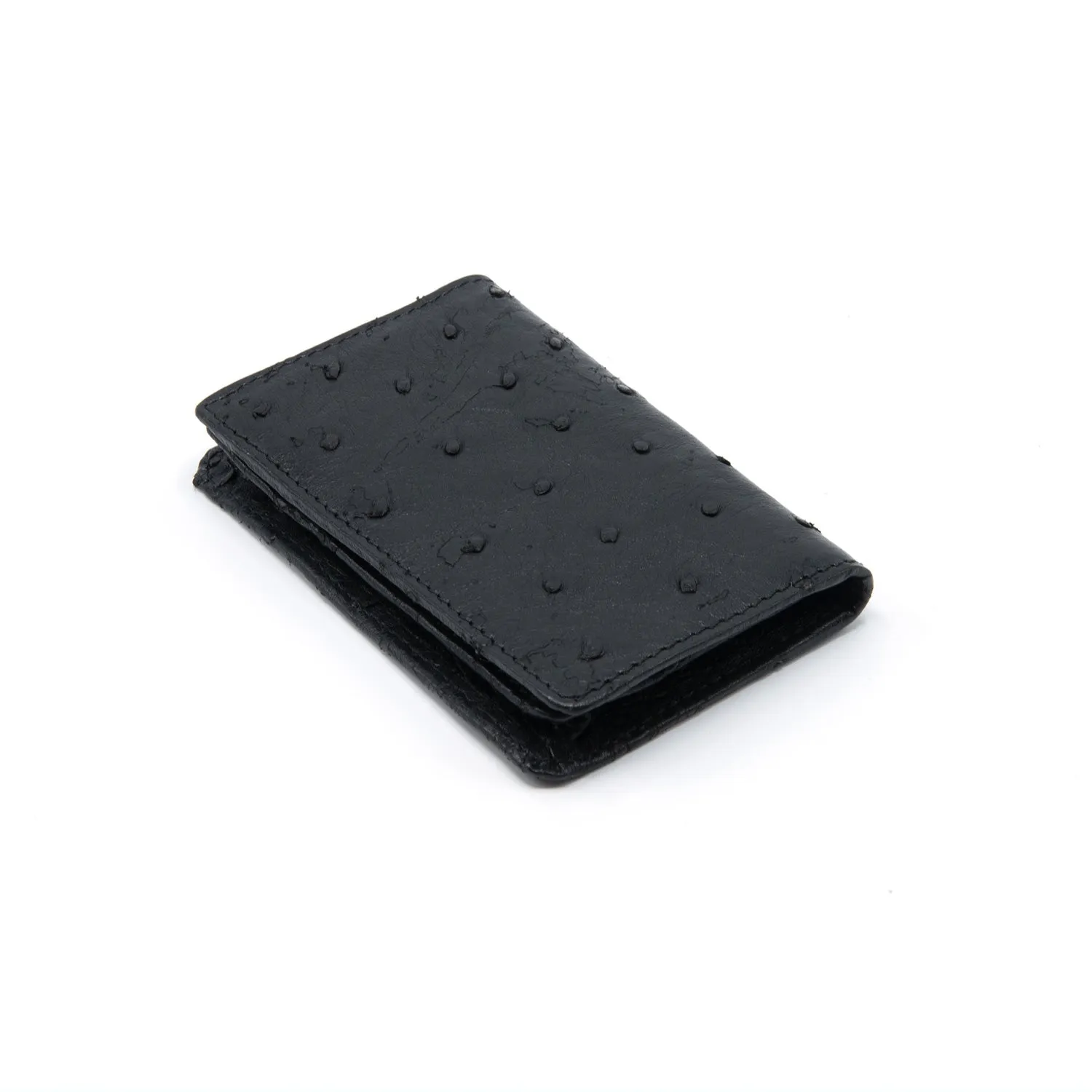 Ostrich Leather Business Card Holder Wallet