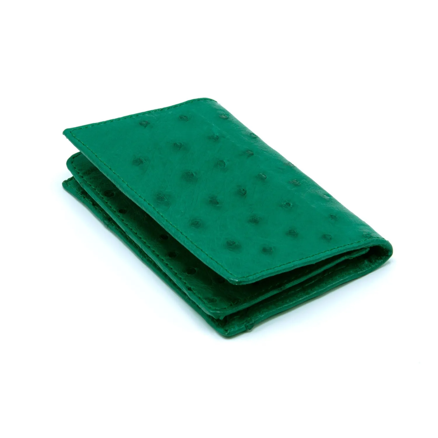Ostrich Leather Business Card Holder Wallet