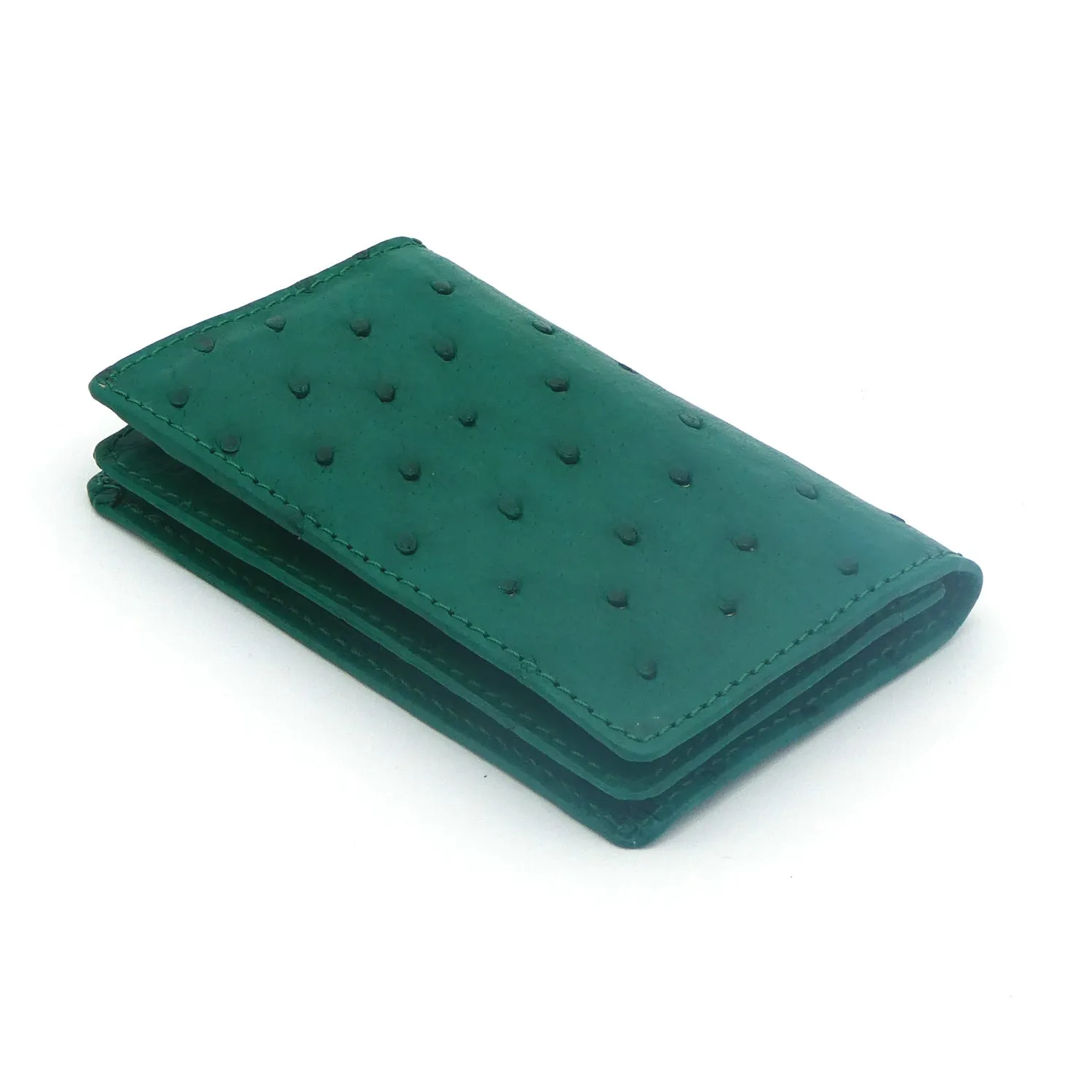 Ostrich Leather Business Card Holder Wallet