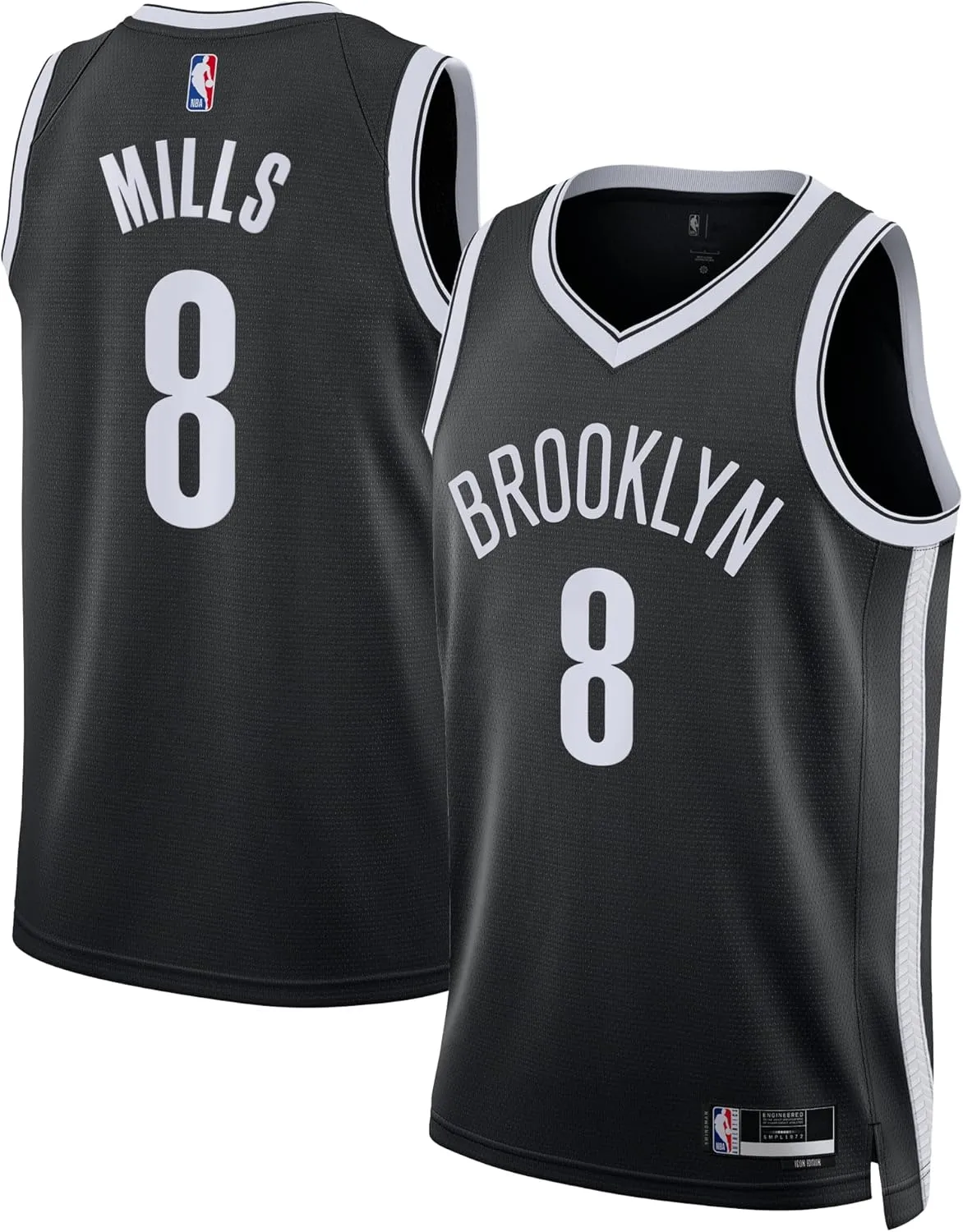 Outerstuff Patty Mills Brooklyn Nets #8 Black Kids Youth 8-20 Team Color Home Swingman Jersey