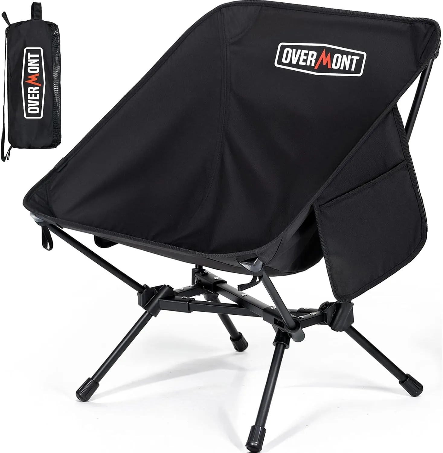 Overmont Ultralight Portable Camping Chair- Lightweight Folding Backpacking Chair, Support up to 330Lbs Compact Beach Chair for Adults with Carry Bag for Backpack Hiking Fishing Outdoor Camp Travel