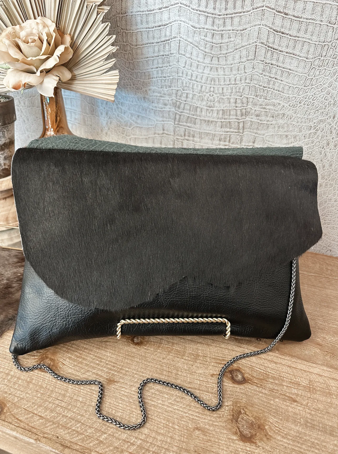 Oversized Double Flap Clutch/Crossbody