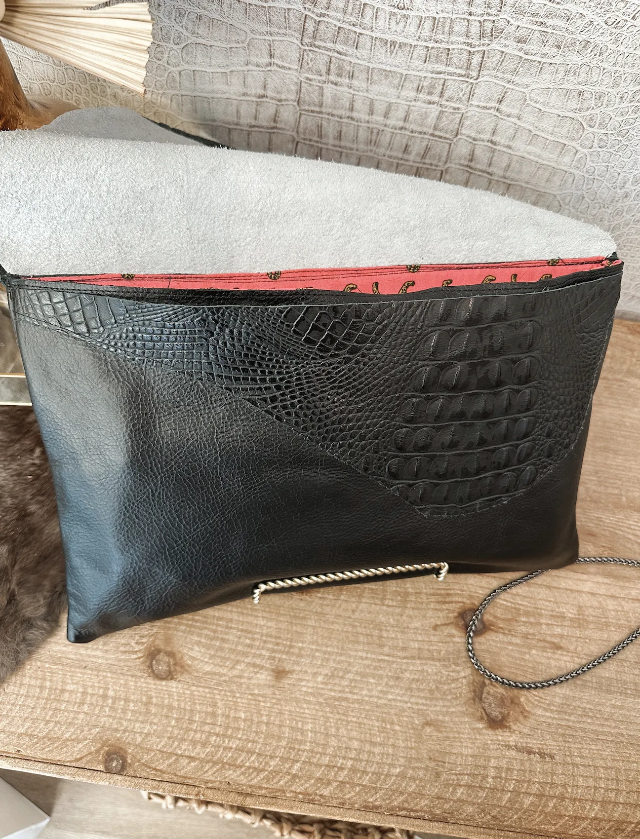 Oversized Double Flap Clutch/Crossbody