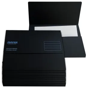 Pack of 50 Black Card Premium Foolscap Document Wallets