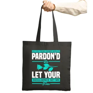 Pardon Your Sins with Creative and Fun Gifts Perfect Navy Black Multicolor Canvas Tote Bag