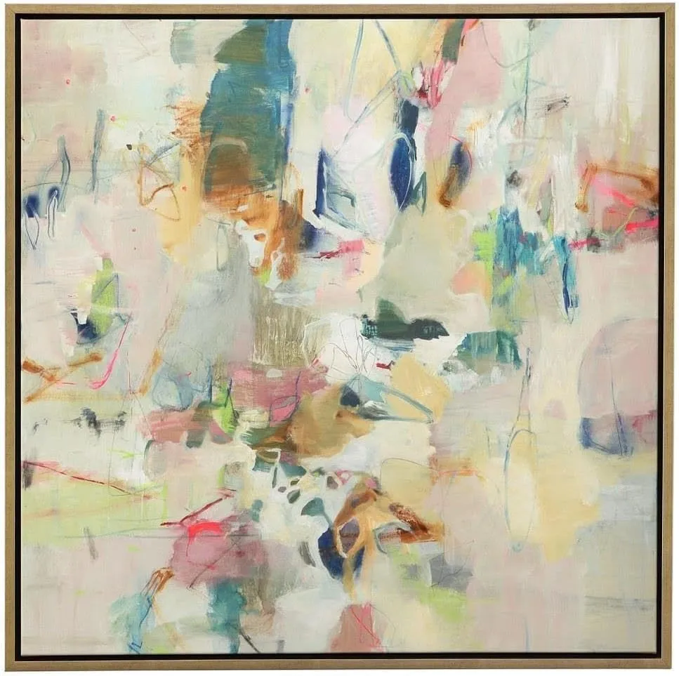 Party Time - Framed Abstract Art-41.75 Inches Tall and 41.75 Inches Wide