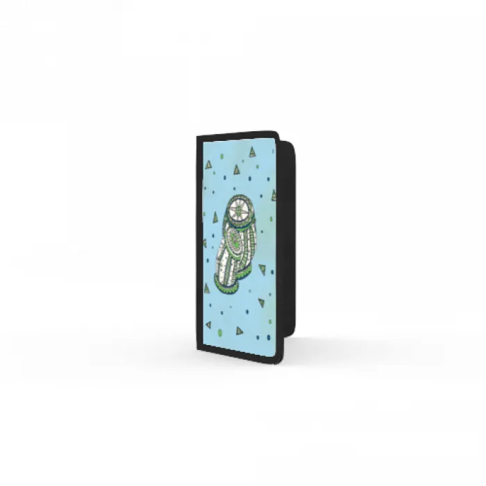 Passport Cover with Tabla in Blue & Green - The Indian Raga Collection