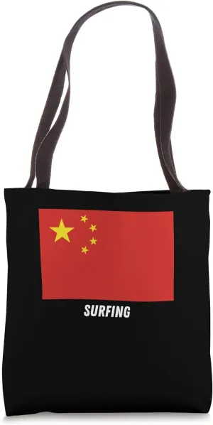 Patriotic Support Surfing China Team Sport China Flag Tote Bag