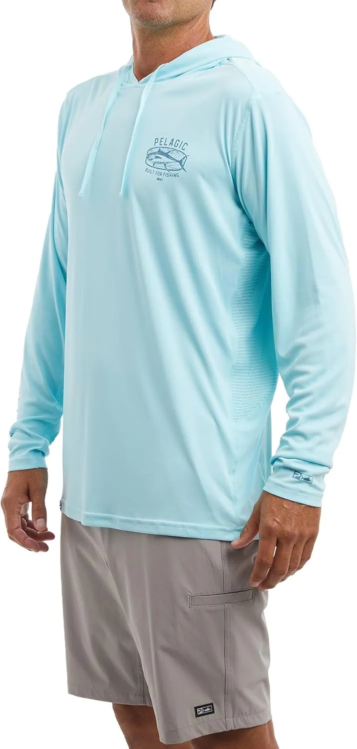 PELAGIC Apparel Men's Vaportek Map Fish Hooded Fishing Shirt