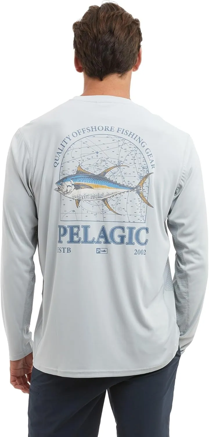 PELAGIC Apparel Men's Vaportek Mapped YFT Fishing Shirt