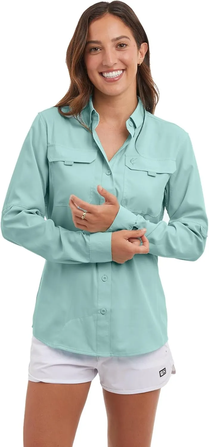 PELAGIC Women's Keys Guide Fishing Shirt, Long Sleeve, UPF 50  Protection, Ventilated and Lightweight