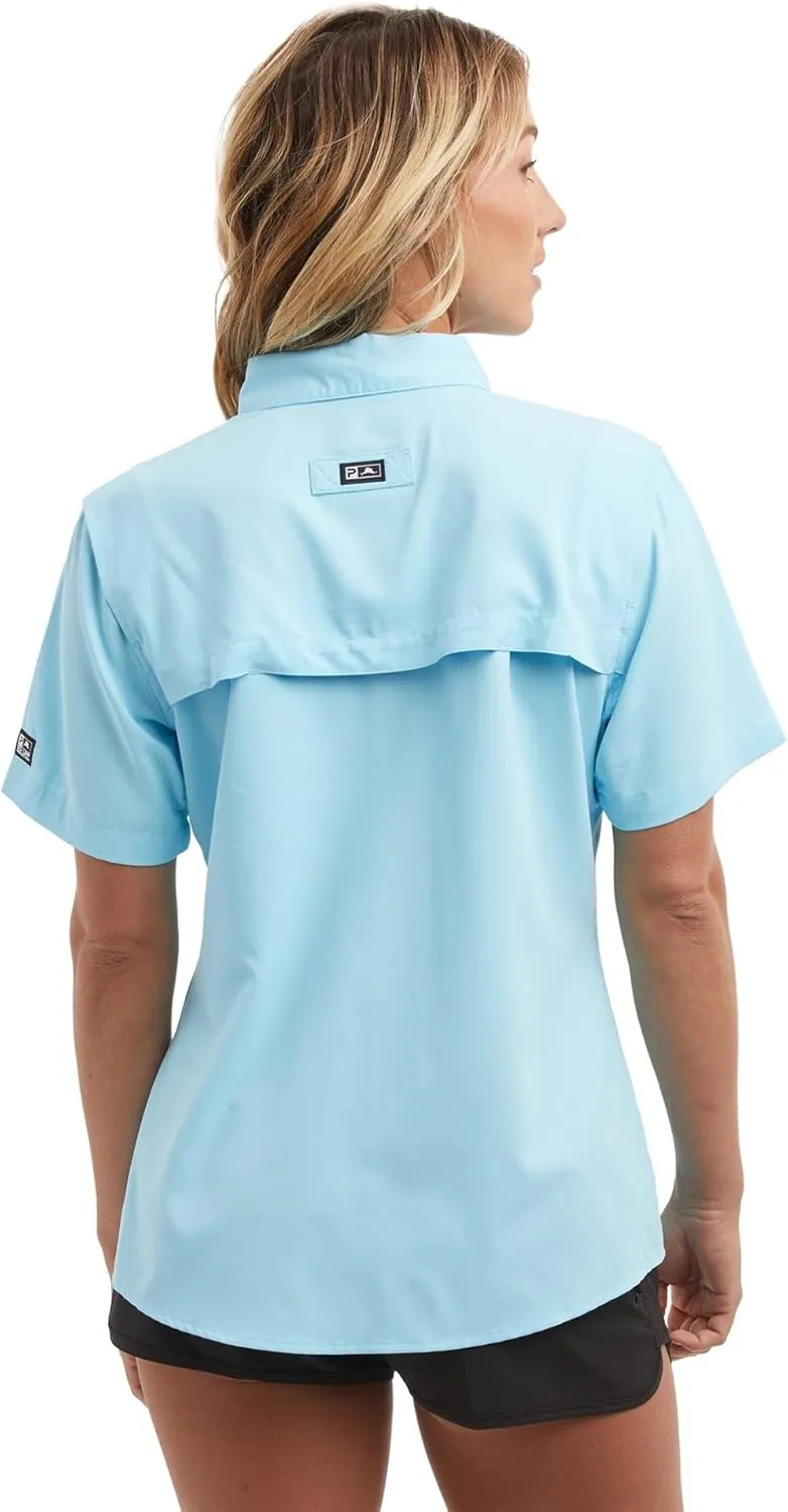 PELAGIC Women's Keys Guide Fishing Shirt, Short Sleeve, UPF 50  Protection, Ventilated and Lightweight
