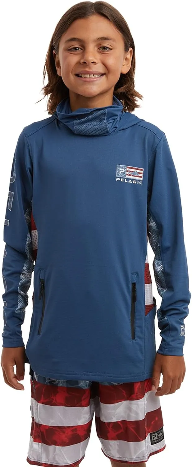 PELAGIC Youth Exo-Tech Icon Hooded Fishing Shirt