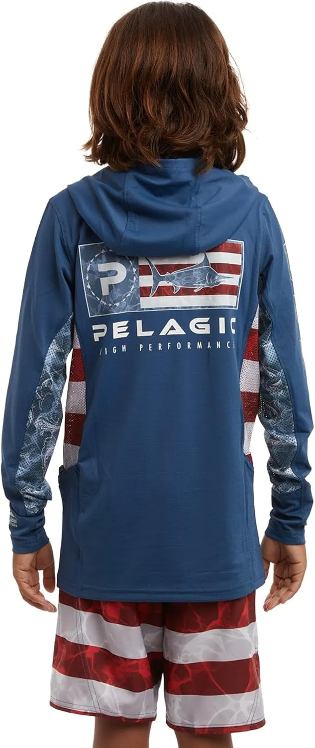 PELAGIC Youth Exo-Tech Icon Hooded Fishing Shirt