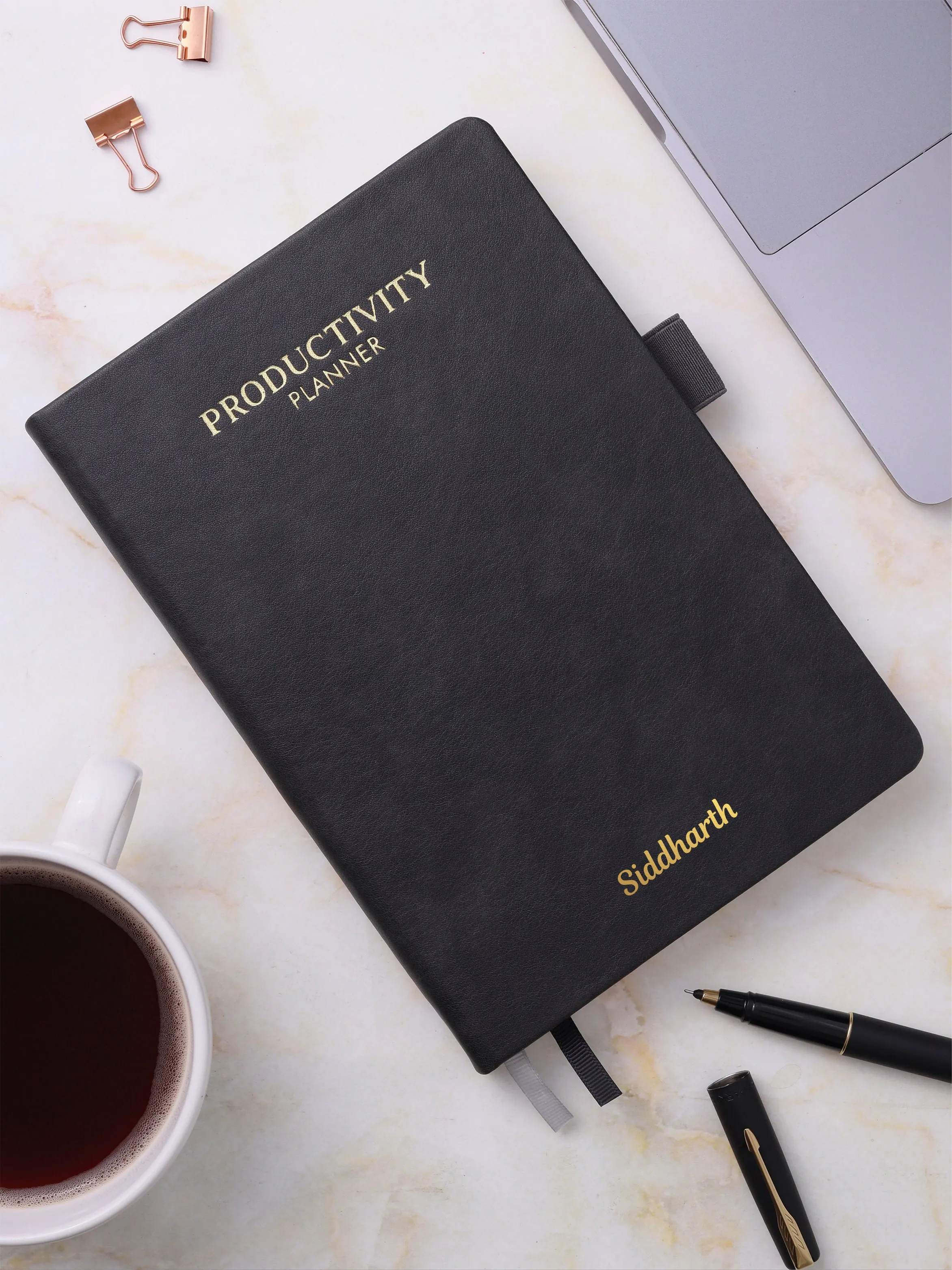 Personalized A5 Pro - Grey Undated Productivity Planner