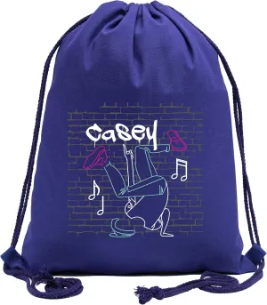 Personalized Dance Cotton Backpack | Custom Dance Bag | Hip Hop Canvas Bag