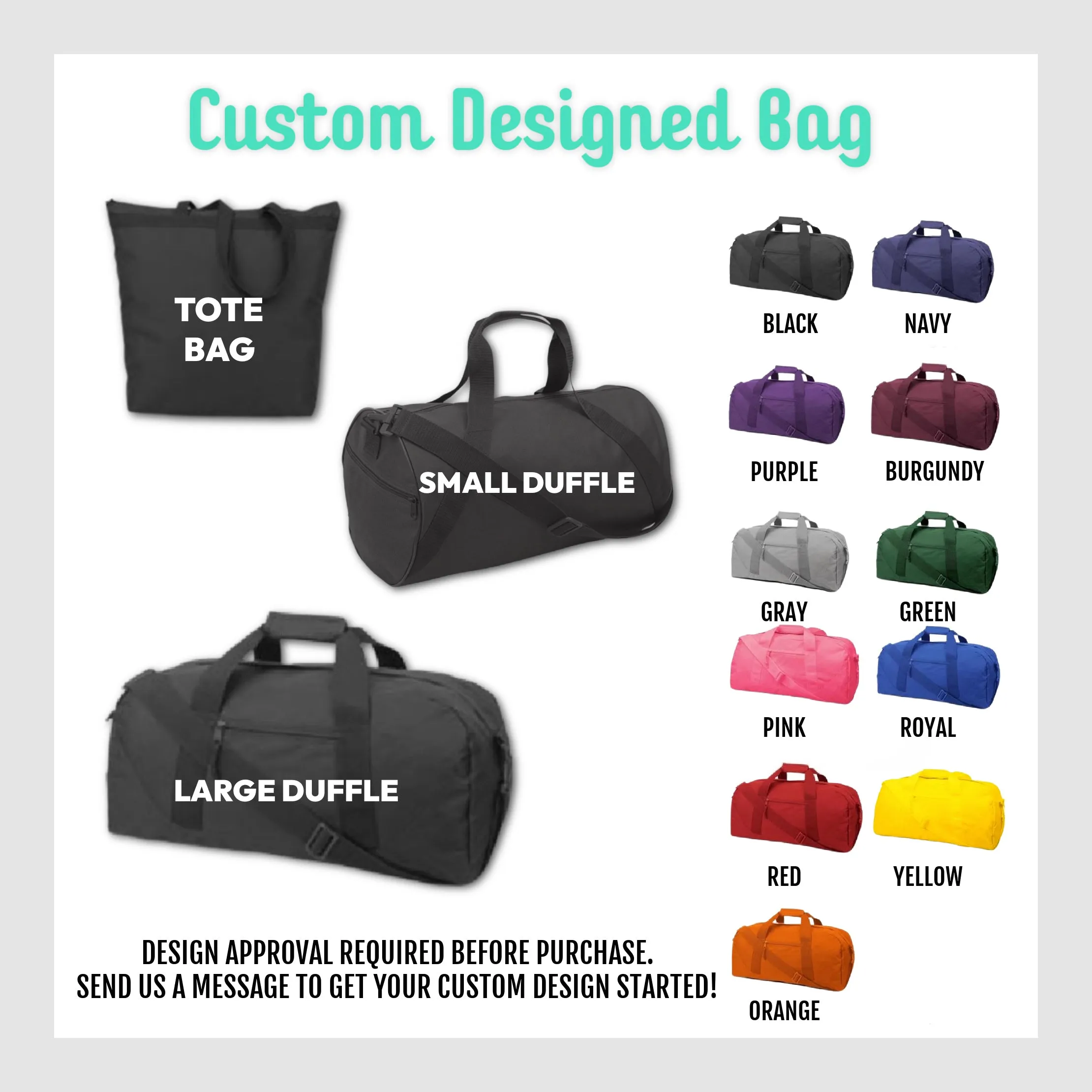Personalized Floral Bunny Duffle or Tote Bag