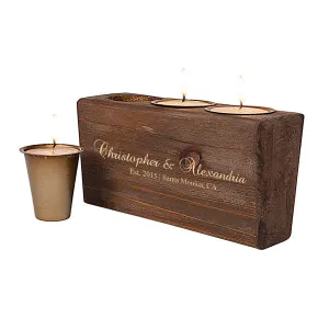 Personalized Rustic Head Table Candle Holder