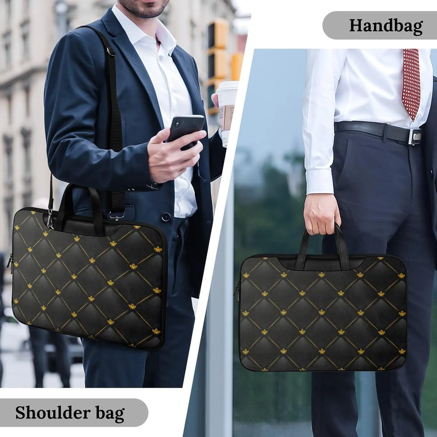 Pink Black Gray Argyle Handheld Single Shoulder Crossbody Laptop Bag Unisex