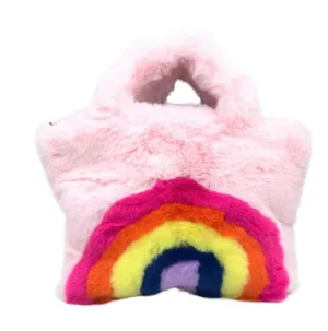 Pink Fuzzy Rainbow Purse
