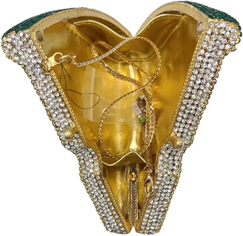 Pizza Diamond Sparkling Clutch Purse Cute Rhinestone Evening Bag for Women Party Cute Shoulder Bag Handbag for Wedding