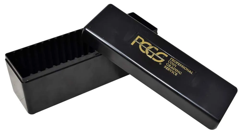 Plastic Storage Box for 20 Slab Coin Holders Black
