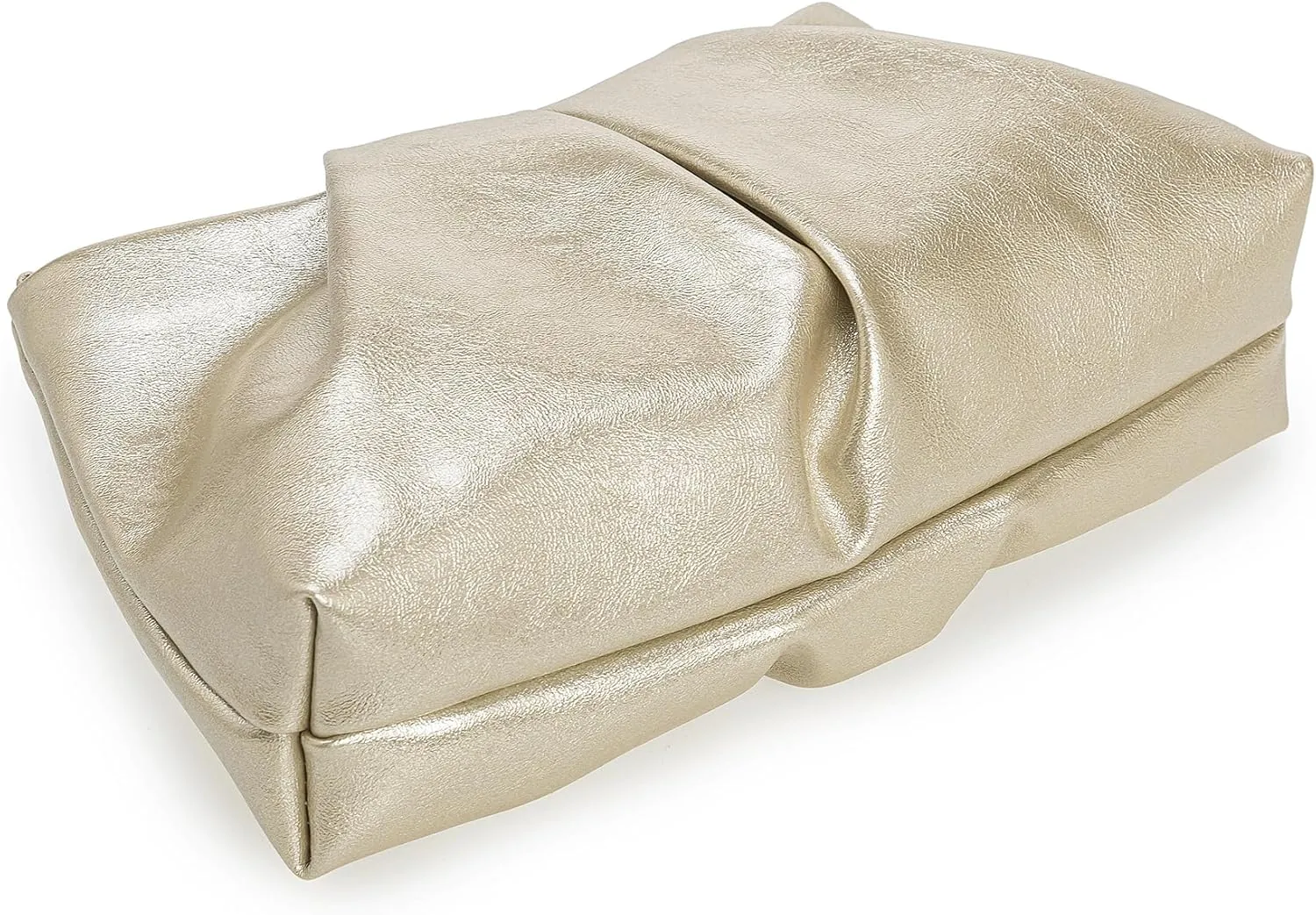 Pleated PU Clutch Evening Purse for Women Dressy Formal Faux Leather Shoulder Handbag