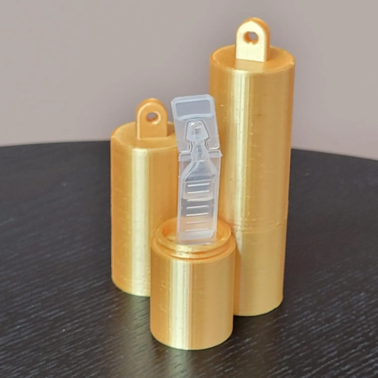 Pocket Eye Drop Vial Holder & Carry Storage - Holds One (1) Single Use Eye Drop Vial - Perfect to carry pocket, purse/clutch, school bag - Two (2) Pack - Znet3D (Gold)