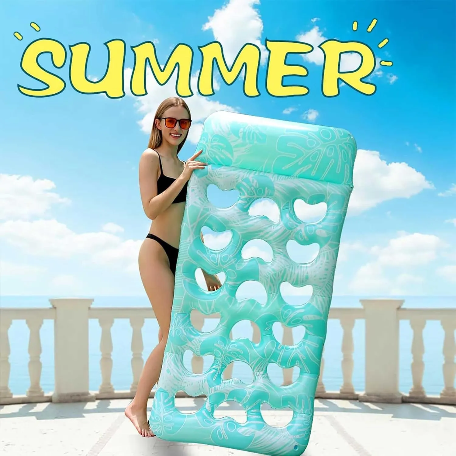 Pool Floats Adult, Pool Floaties for Adults, Inflatable Swimming Pool Floating pad, Lake Floats, Toys Applies to Water Play Party, Summer Beach Pool Party, Lightweight & Portable