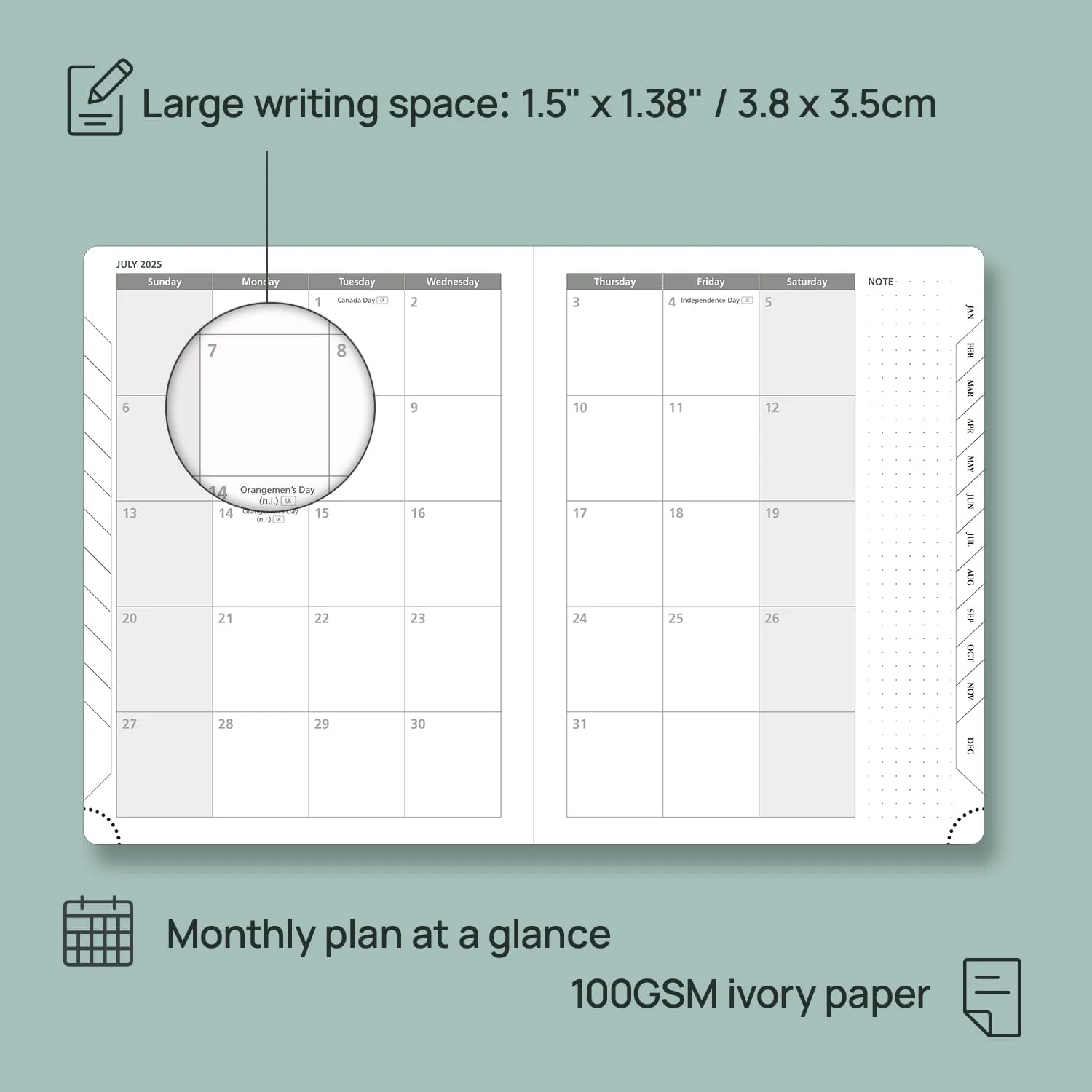 POPRUN Planner 2025-2026 (Medium - 6.5'' x 8.5'') Academic Weekly Calendar (July 2025 - June 2026) with Hourly Time Slots, Monthly Tabs, 100GSM Thick Papers, Leather Soft Cover - Brown