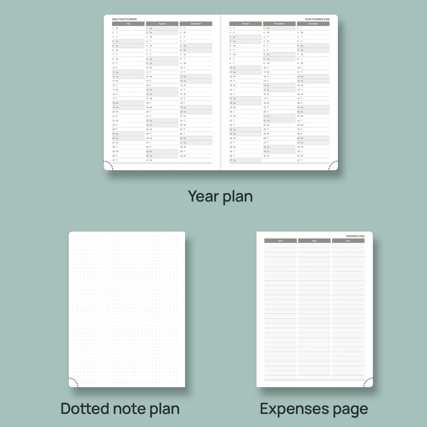 POPRUN Planner 2025-2026 (Medium - 6.5'' x 8.5'') Academic Weekly Calendar (July 2025 - June 2026) with Hourly Time Slots, Monthly Tabs, 100GSM Thick Papers, Leather Soft Cover - Brown