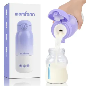Portable Bottle Warmer for Travel Dual Heating Modes Precise 5-Level Temperature Control Long-Lasting Battery Ideal for Breastmilk, Formula & Water, Violet
