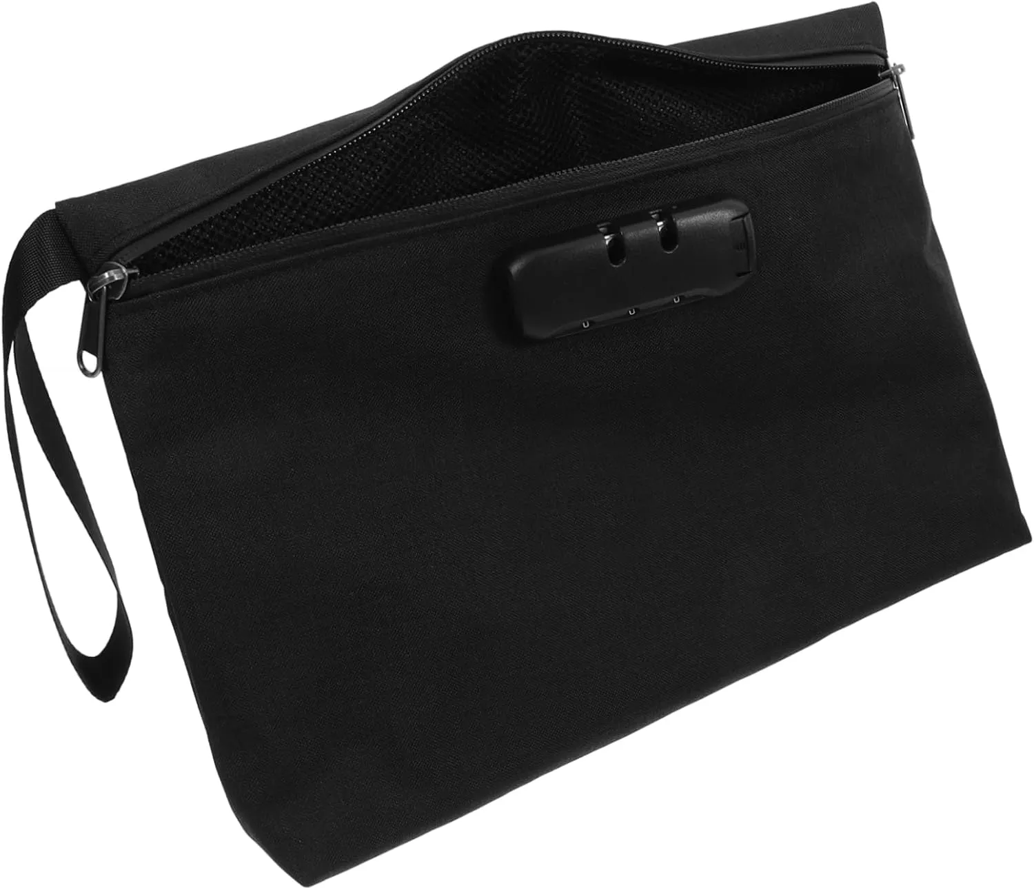 Portable Lockable Document Storage Bag with Combination Lock Carbon Lining Secure File Organizer for Valuables