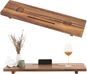 Premium Nature Shed Bathtub Tray for Standard Tubs | 29" Solid Acacia Luxury Bath Tray for Tub | Anti-Tip, Non-Toxic, Sustainable, Adjustable Bathtub Caddy | Bathroom Accessories Holders for Tub Tray