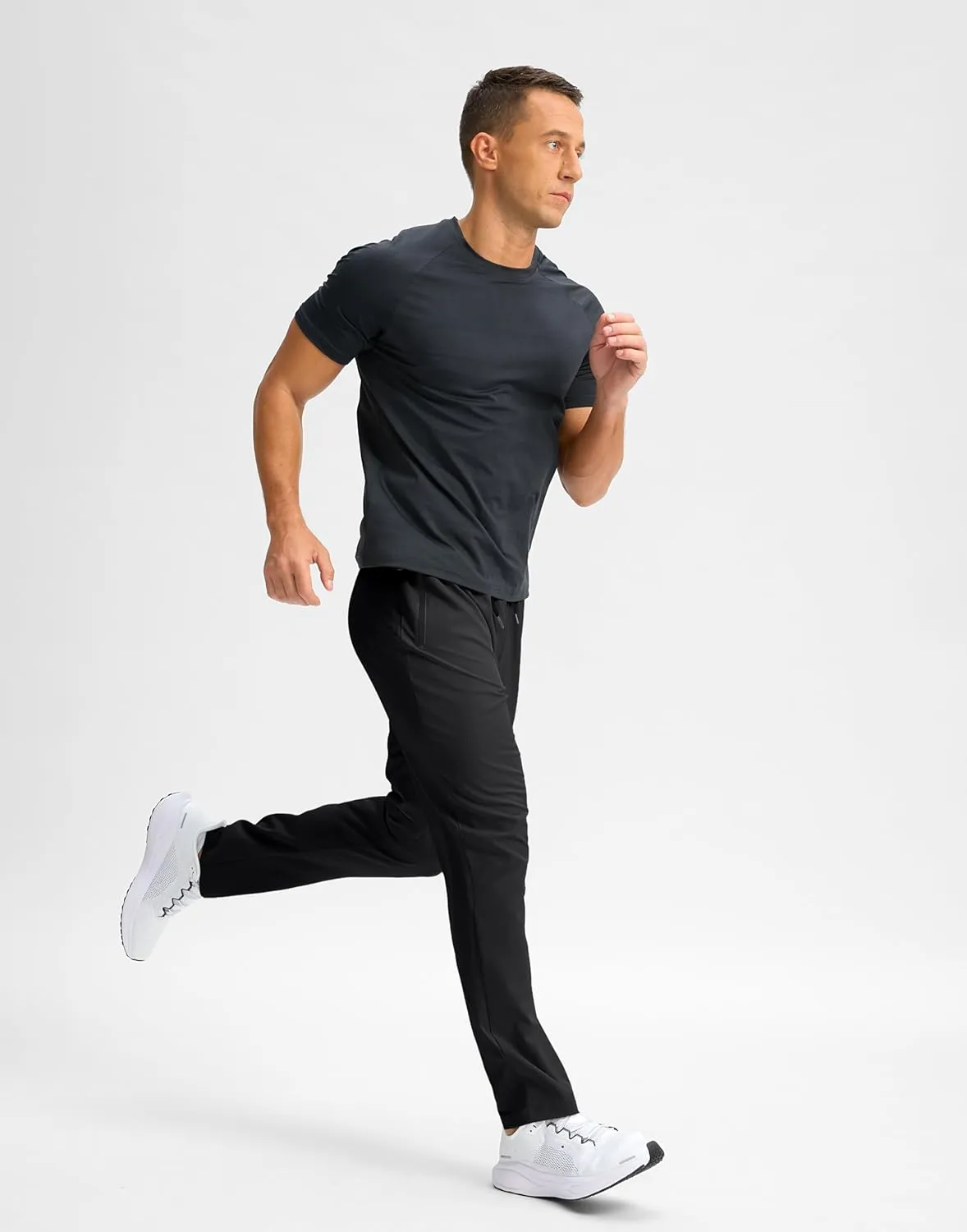 Pudolla Men's Lightweight Hiking Pants Quick-Dry Outdoor Sweatpants with Zipper Pockets for Casual Travel Athletic Workout