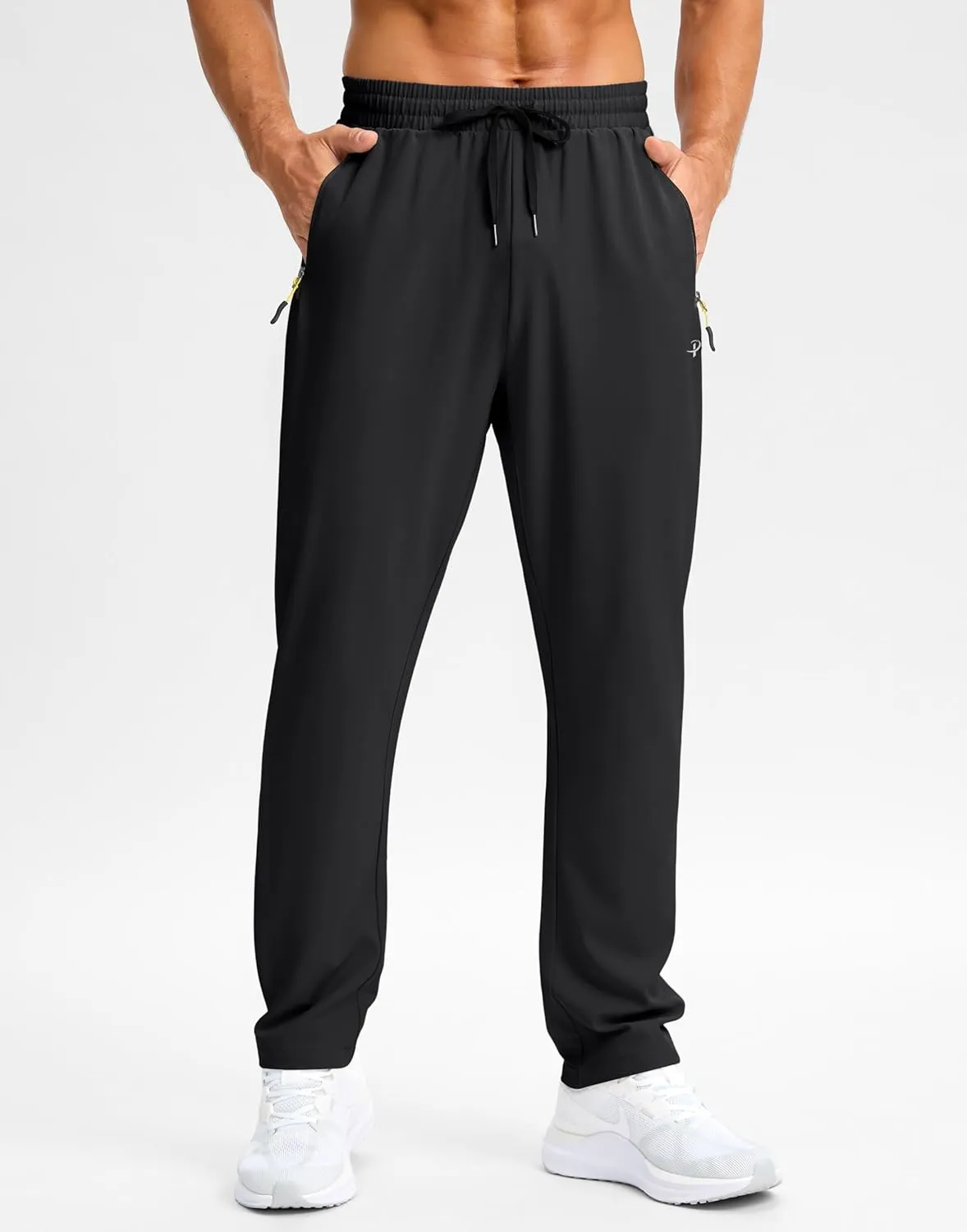 Pudolla Men's Lightweight Hiking Pants Quick-Dry Outdoor Sweatpants with Zipper Pockets for Casual Travel Athletic Workout