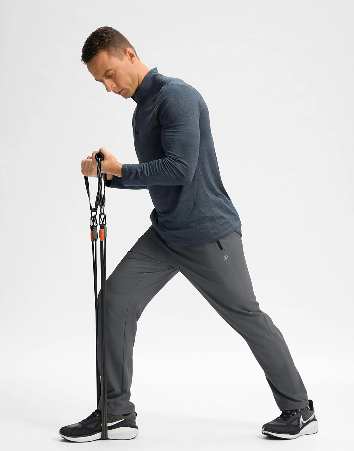Pudolla Men's Lightweight Hiking Pants Quick-Dry Outdoor Sweatpants with Zipper Pockets for Casual Travel Athletic Workout