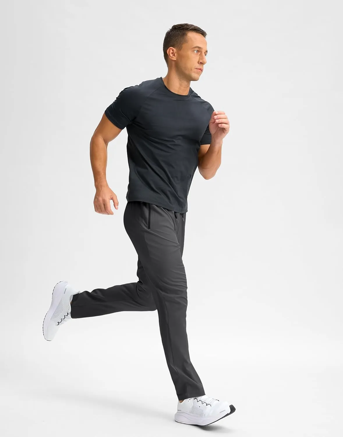 Pudolla Men's Lightweight Hiking Pants Quick-Dry Outdoor Sweatpants with Zipper Pockets for Casual Travel Athletic Workout