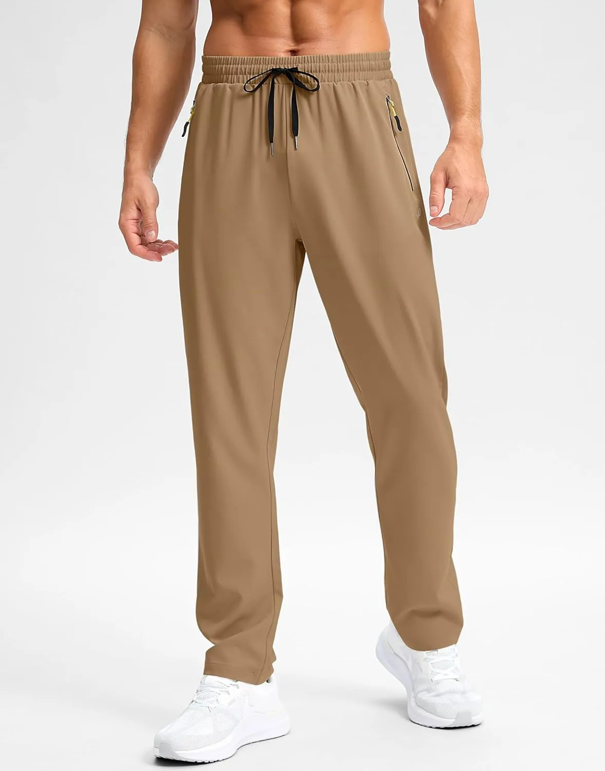 Pudolla Men's Lightweight Hiking Pants Quick-Dry Outdoor Sweatpants with Zipper Pockets for Casual Travel Athletic Workout